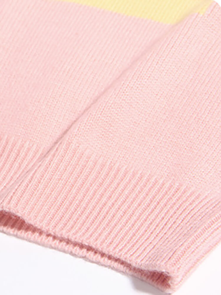 Kids Strawberry Cake Pink Cashmere Crew Neck Sweater